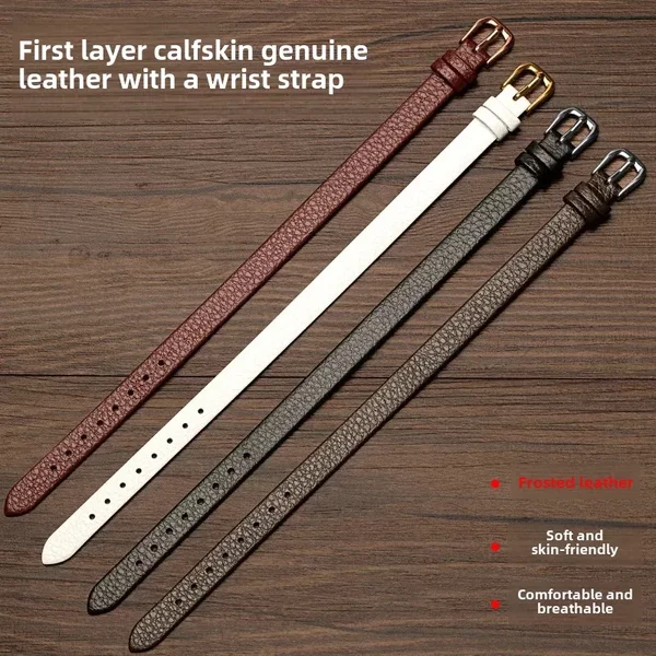Babao compass gold watch with leather bracelet bracelet litchi grain cowhide a gold wrist strap 10mm