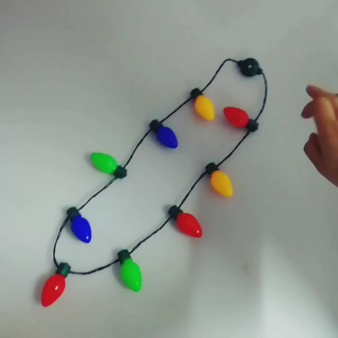 Wholesale Party Supplies Light Up Christmas Bulb Necklace With Nice Led