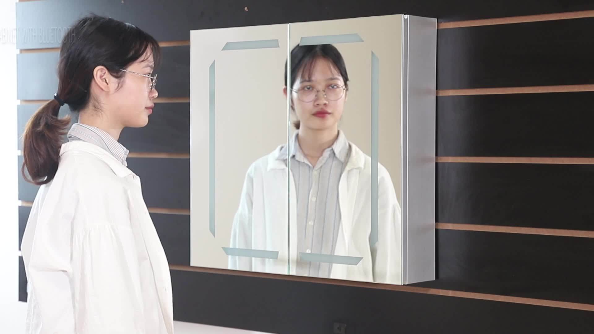 Dheem Modern Round Mirror Aluminum Led Smart Illuminated Mirror