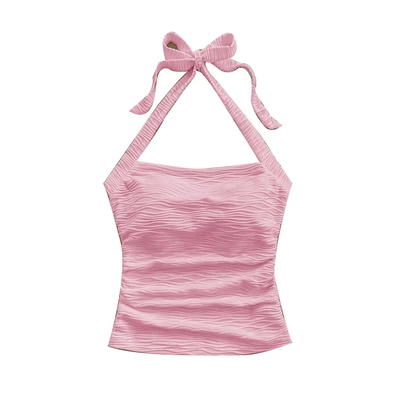 Cross-border foreign trade Amazon women's clothing 2025 summer new European and American style small backless strapless tops for women