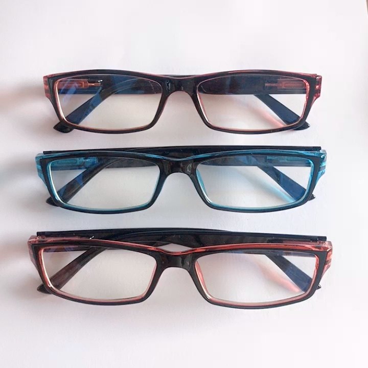 2018 Men Style Plastic Frame Reading Glasses Custom Blue Frame Reading