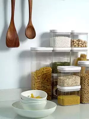 Sealed cans, whole grains, kitchen storage, food grade transparent plastic cans, boxes, snacks, dry goods, tea storage cans
