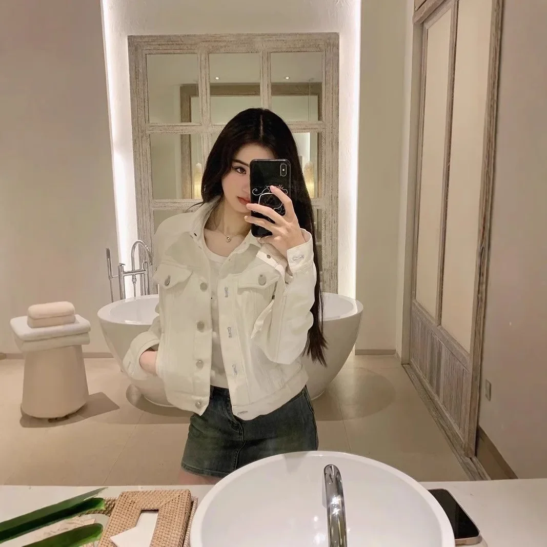 Denim coat women's 2024 new spring and autumn short top small western style slim loose jacket women's fashion