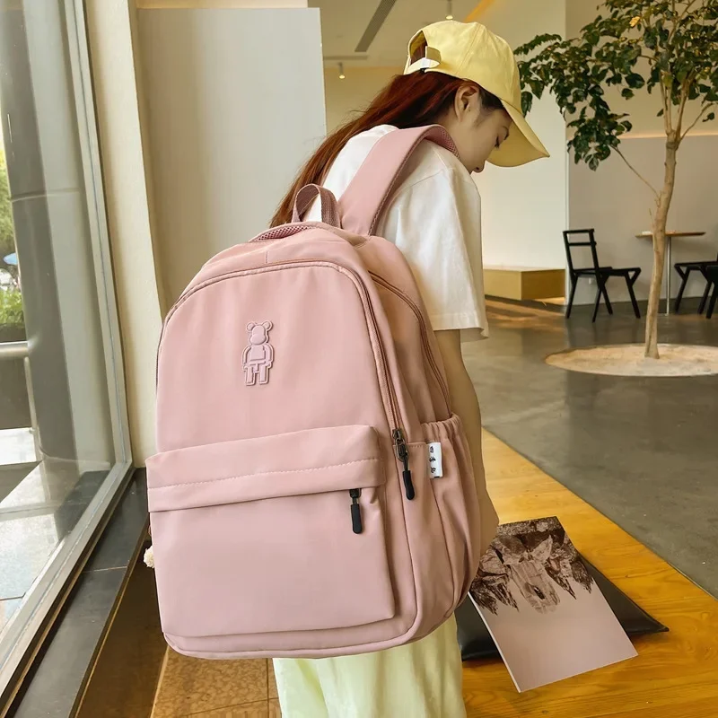New Backpack Schoolbag Student Bag Junior High School College Student Backpack Korean Texture Simple Large Capacity Cross-Border