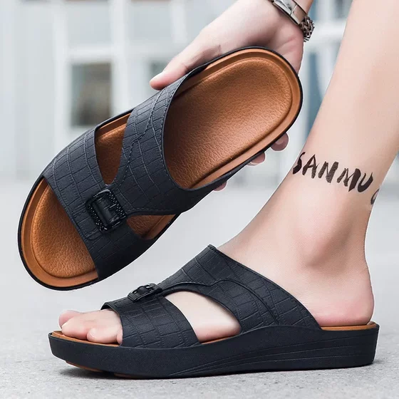 New foreign trade plus size fashion outer wear dad sandals and slippers thick-soled men's casual slippers manufacturers on behalf of the hair