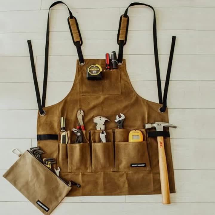 Artist Canvas Apron With Pockets Painting Apron Painter Adjustable