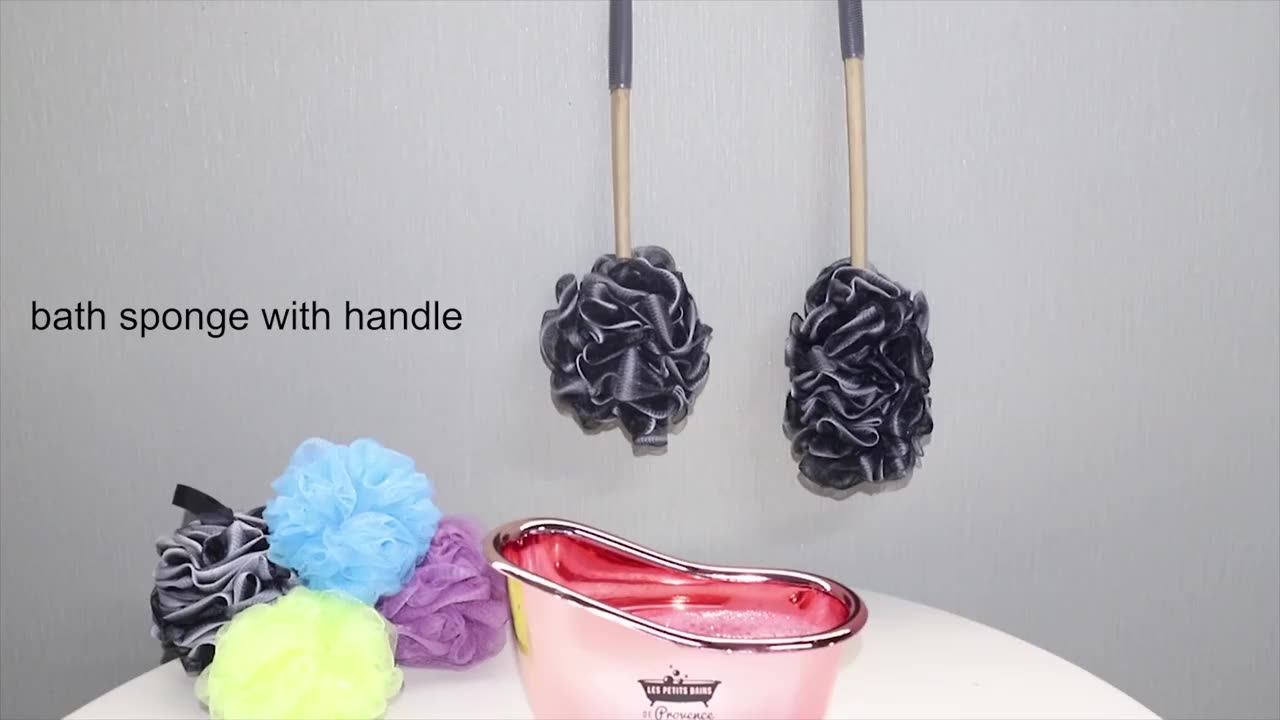 Natural Bamboo Exfoliate Flower Bath Shower Ball Sponge Eco Friendly