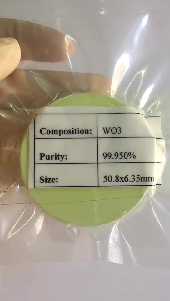 High Purity Wo3 Tungsten Trioxide Sputtering Target /powder /powder For