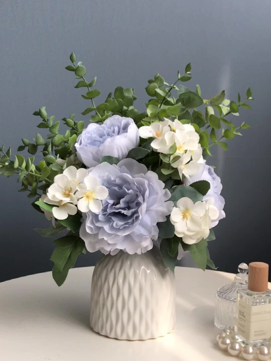 European high-grade simulation flower oil painting Rose table tea table Floral decoration Fake flower decoration desktop decoration bouquet
