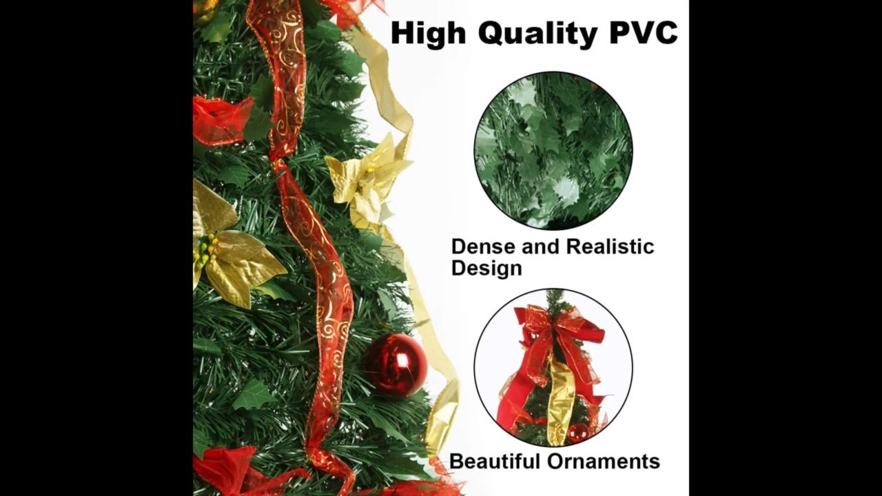 Predecorated Collapsible 6ft Artificial Pop Up Christmas Tree With 250
