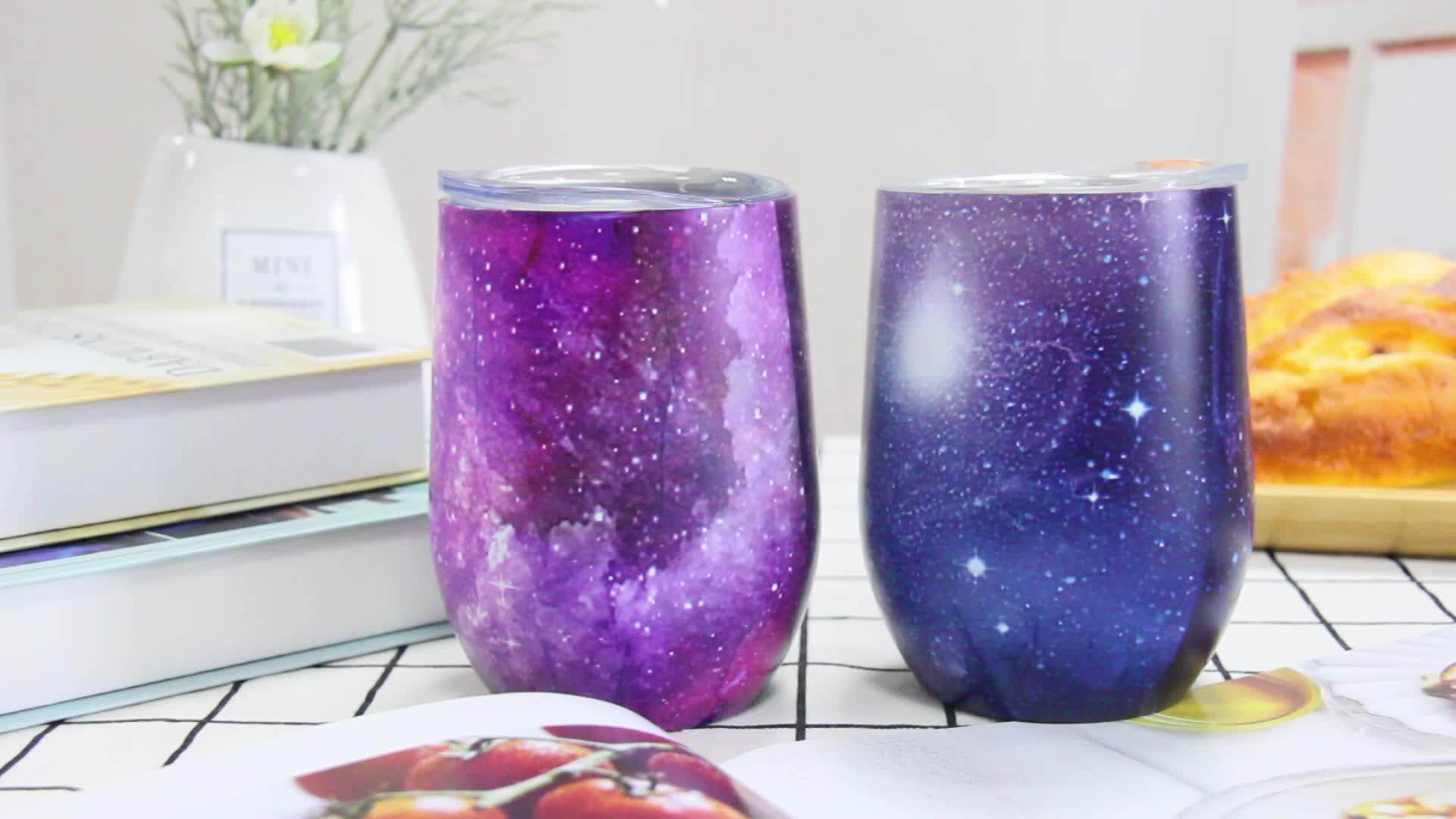 Unique Pattern Wine Tumbler Glasses Tumbler Insulated Wine Glass