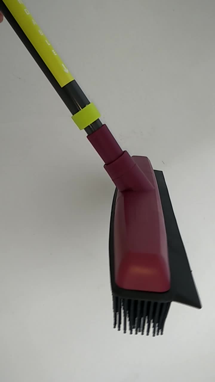 Indoor Soft Broom Factory Supply Red Color Rubber Broom With Long