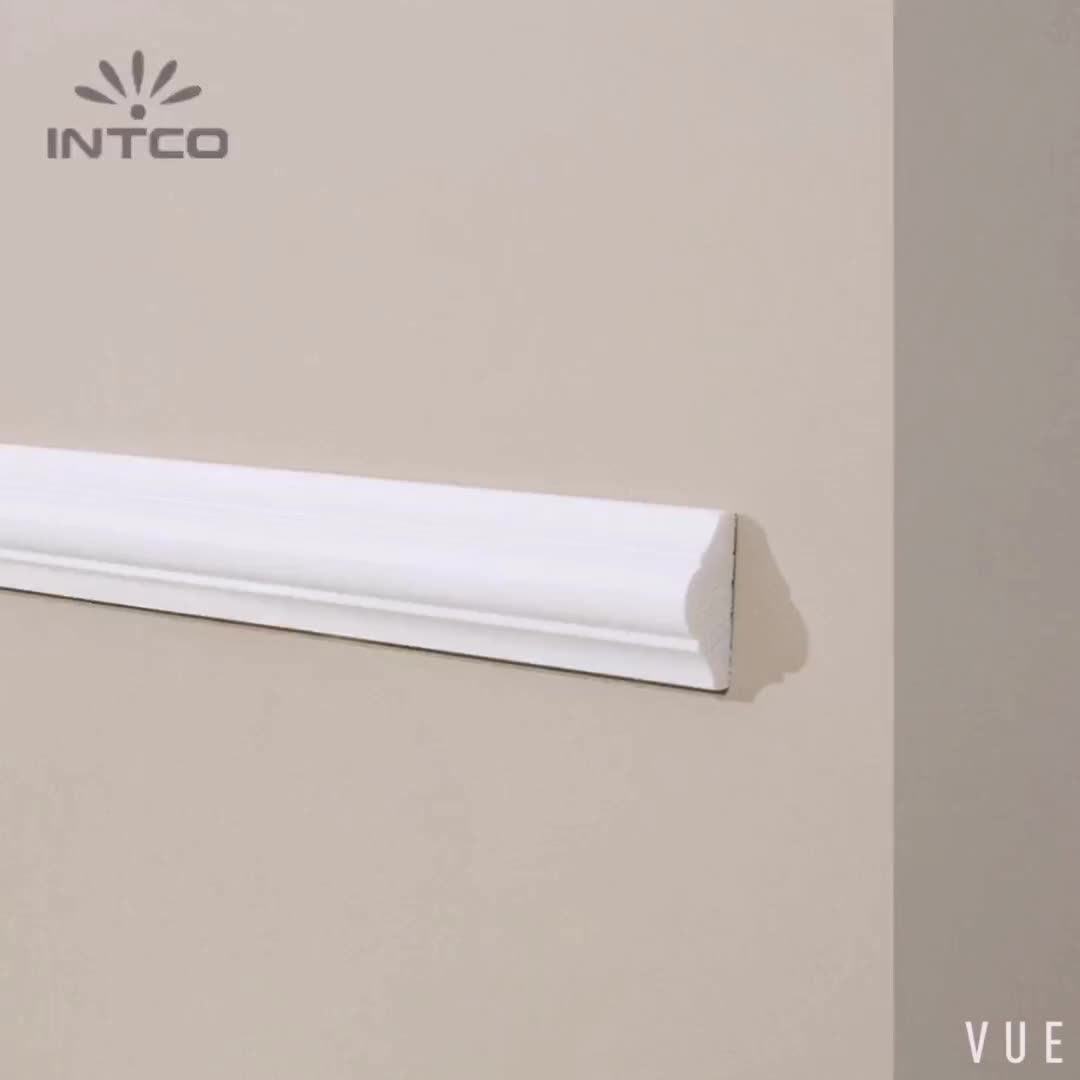 Intco 4cm Waterproof Quick Install Plastic Flexible Trim White Edge