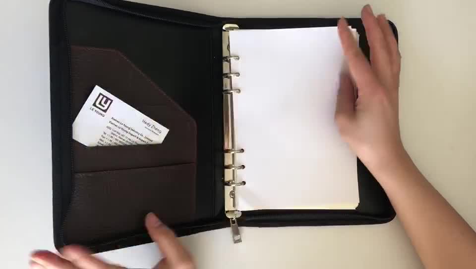 Refillable Ring Binder A5 Zipper Leather Agenda Organizer Notebook