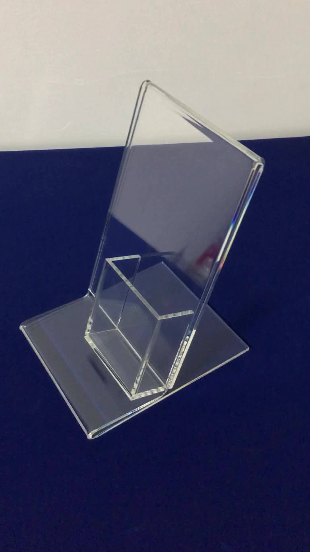 Custom Double Sided Upright Clear Acrylic Poster Holder Lucite