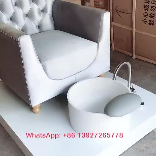 New Arrival Factory Price White Pedicure Chair Foot Spa With Round