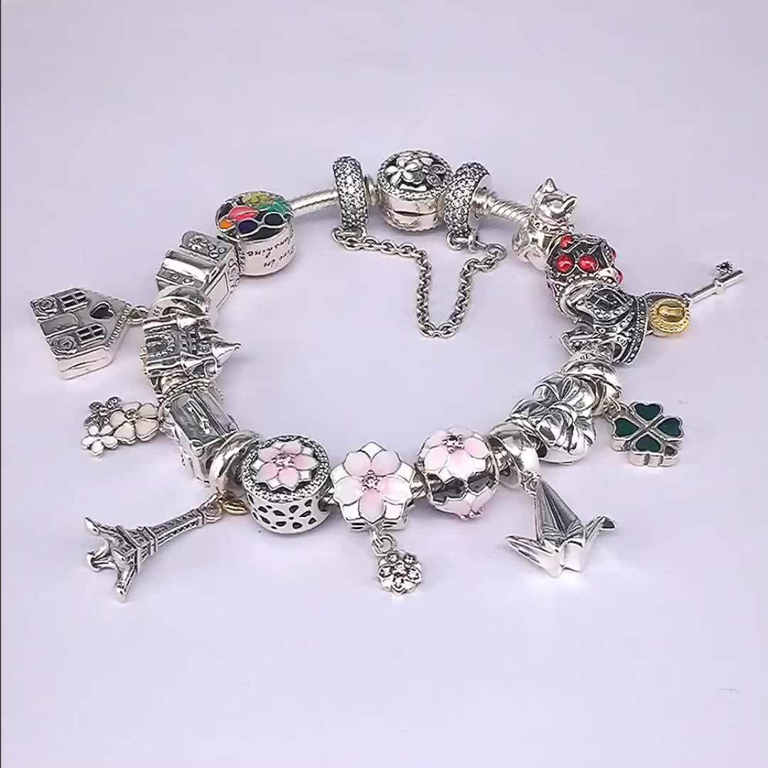 High Quality New 925 Sterling Silver Charm Bracelet Fashion Jewelry