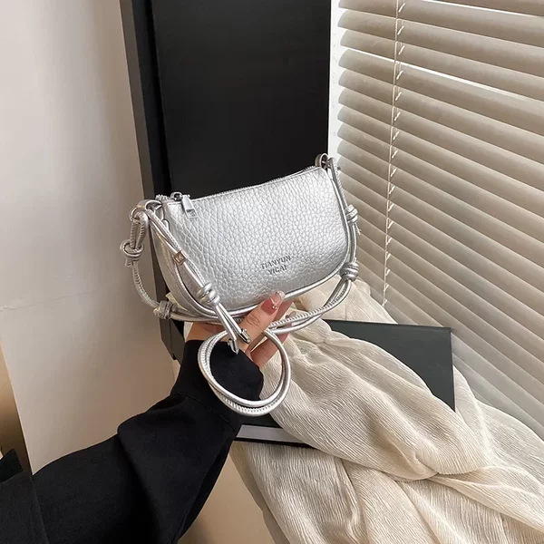 Fashion Small Square Bag for Women 2025 Korean Version High-End Pebbled Texture Underarm Bag Versatile Casual Shoulder Crossbody Bag