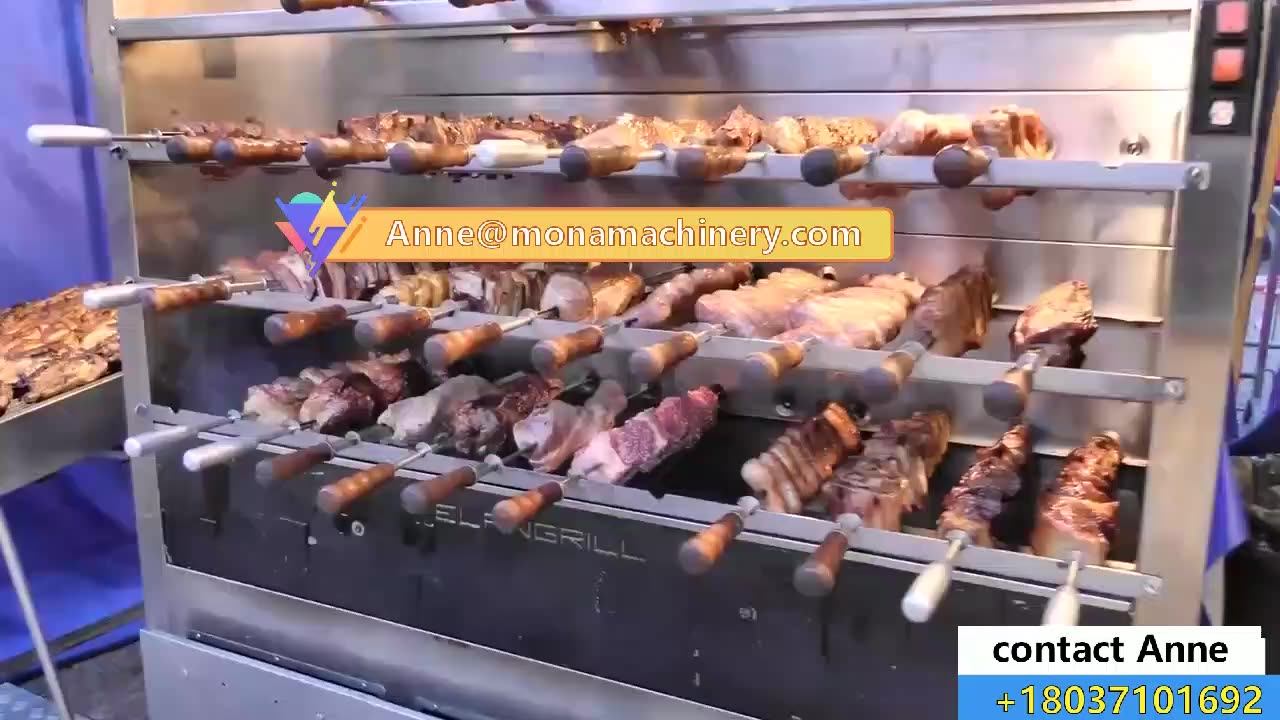 Auto Rotary Peruvian Rotisserie Charcoal Skewer Chicken Barbecue Oven