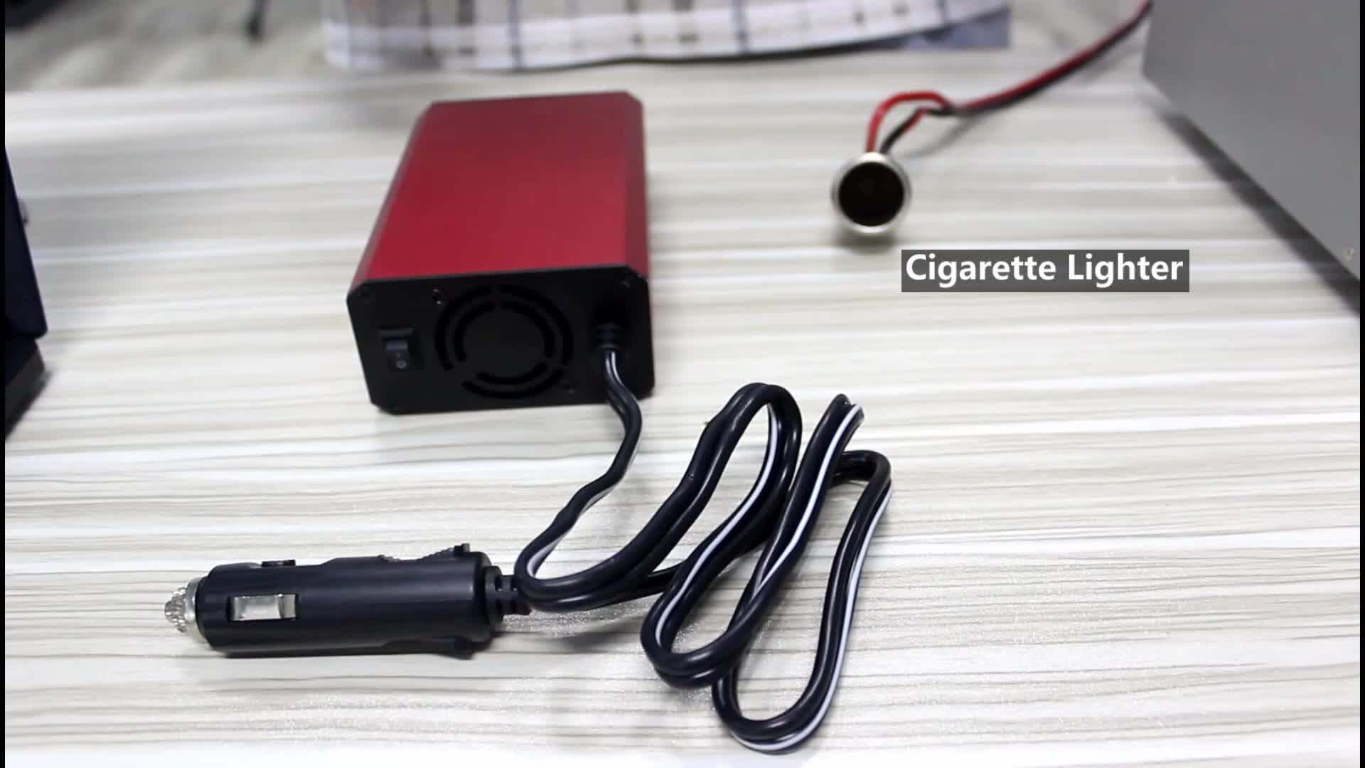 Dual Us Socket Dual Usb 5v 4.8a 12v Dc To 110v 220v Ac 300w Car Power