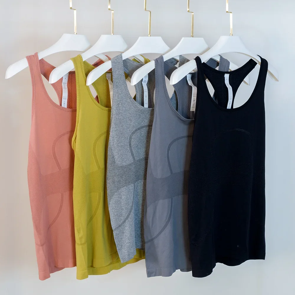 High elastic seamless tight summer women's sleeveless quick-drying sweat-absorbent breathable knitted skin-friendly fitness sports yoga vest