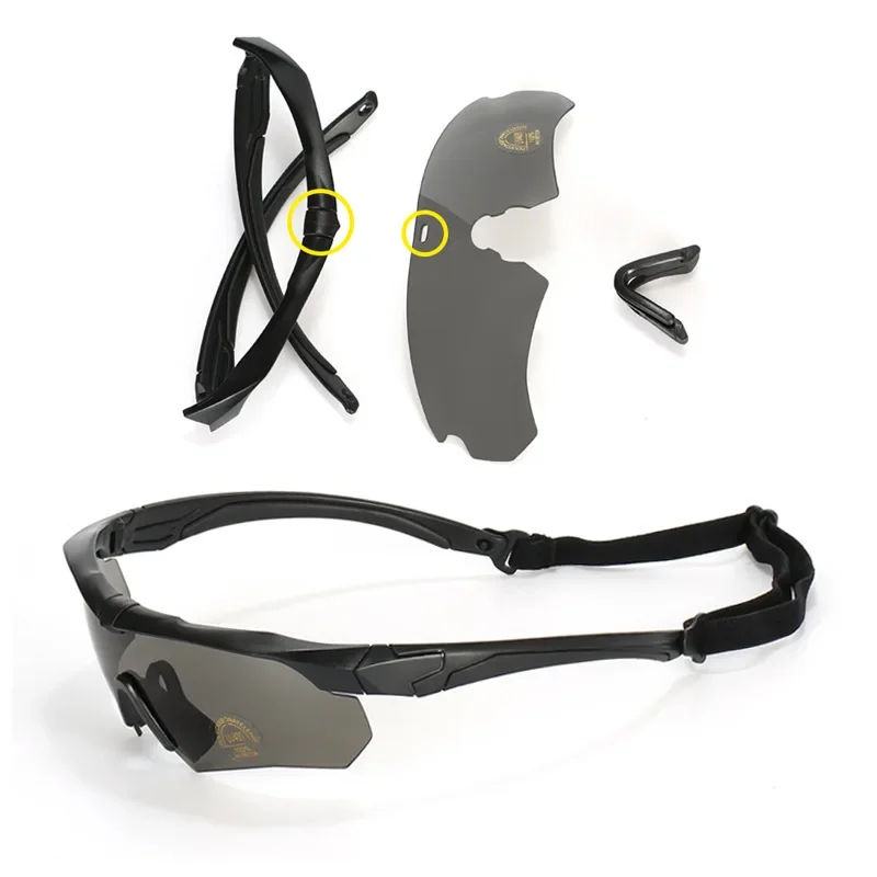 Outdoor CS special combat shooting crossbow tactical glasses windproof Tactical goggles polarized combat sunglasses set