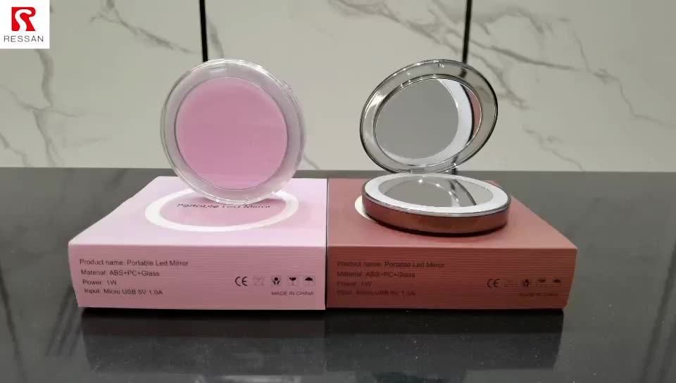 Rose Gold 12 Led Lights Vanity Makeup Mirror Folding Portable Mirror