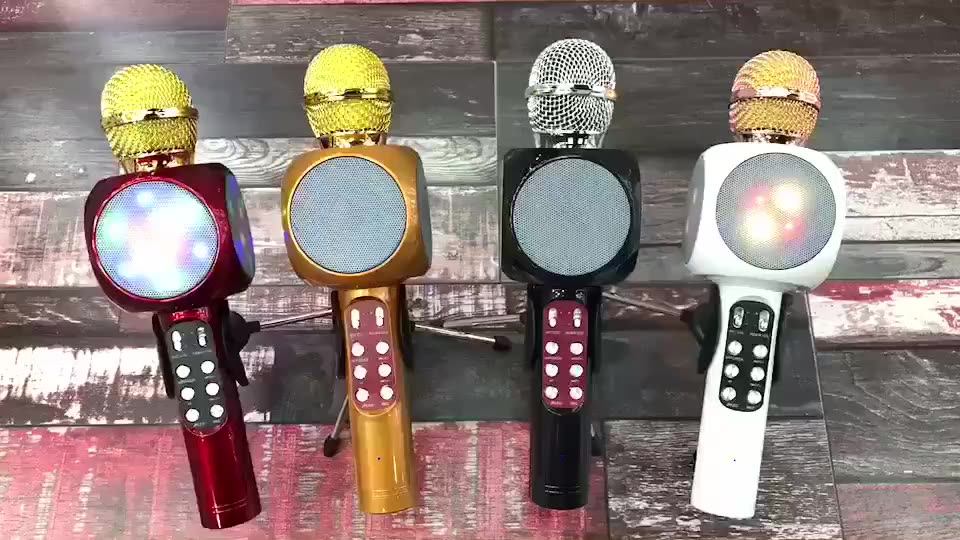Wholesale Wireless Karaoke Mic Microphone Controllable Led Lights Portable Handheld Speaker