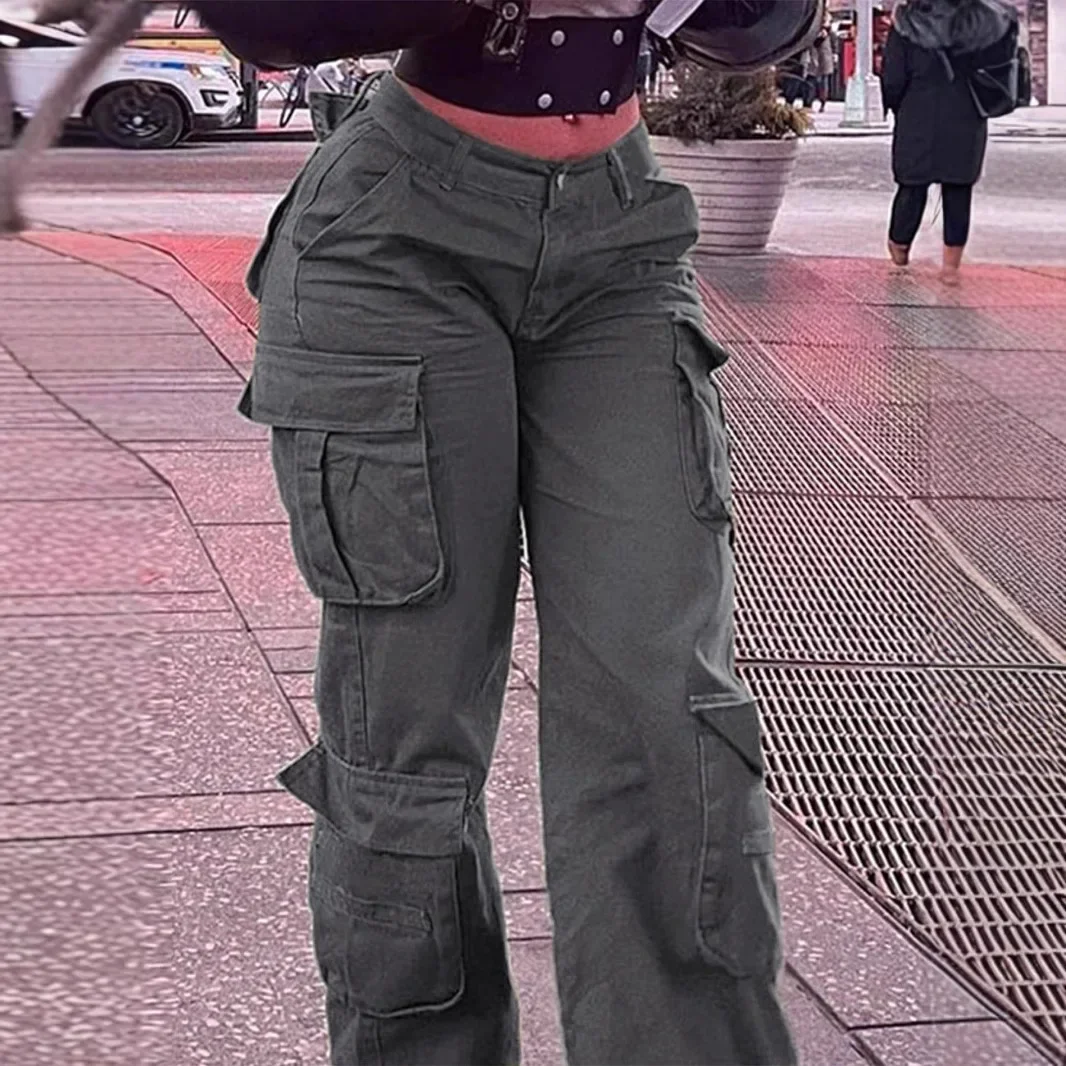 Amazon cross-border European and American foreign trade casual overalls women's multi-pocket new American retro tactical pants 8326