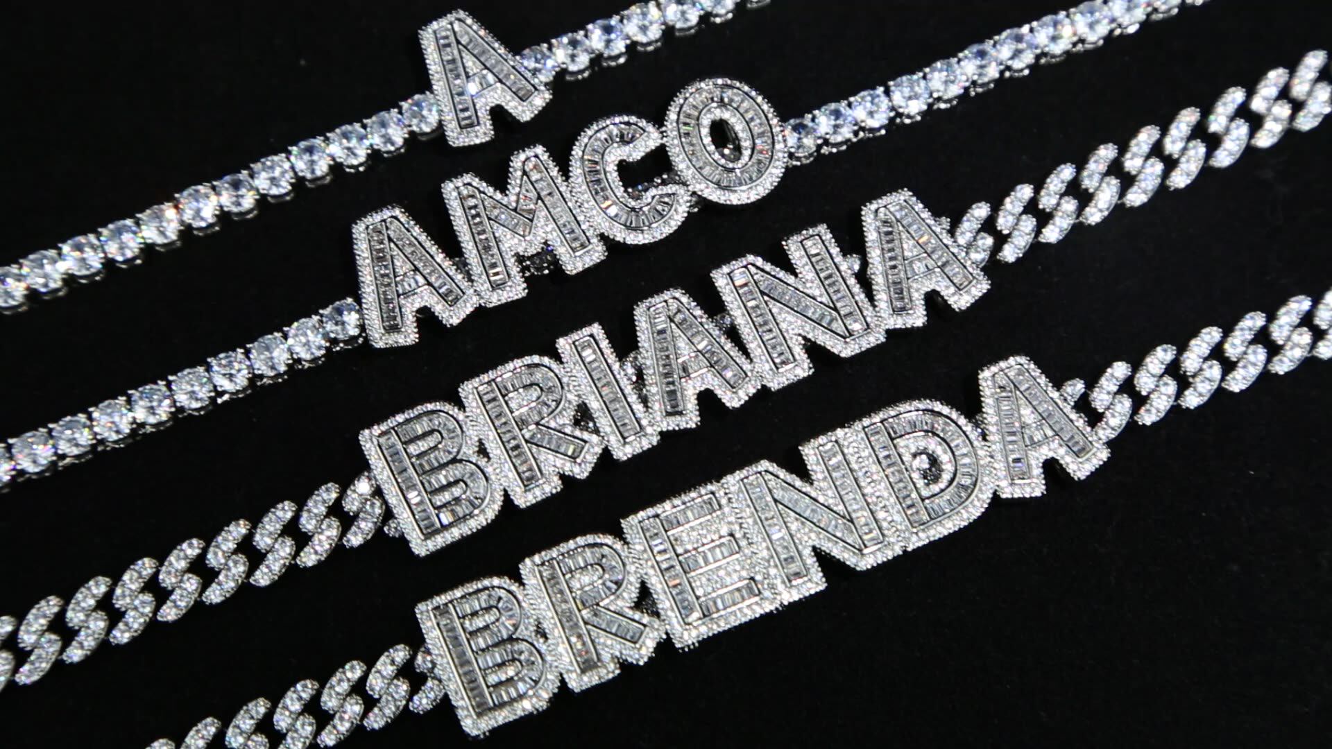 Personalized Name Plated Customize Iced Out Bling Name Necklace With Tennis Chain - Buy Name 