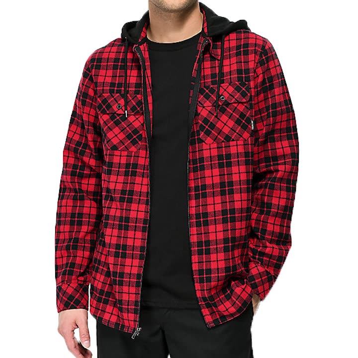 black and red plaid hoodie
