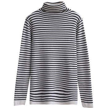 Women's striped bottoming sweater, fashionable autumn and winter clothing