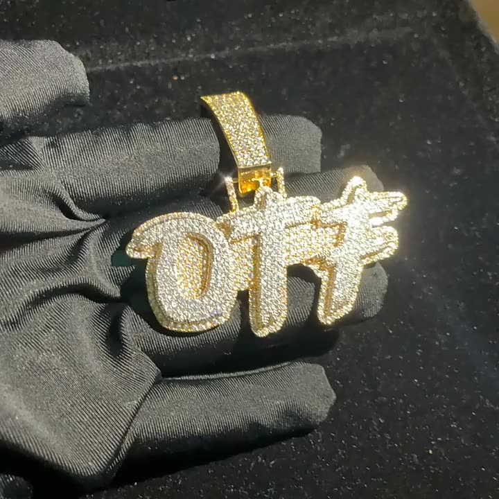 Custom Initial Letter Chain Customized Full Iced Out Charm S925 Charm Vvs Def Moissanite Diamond