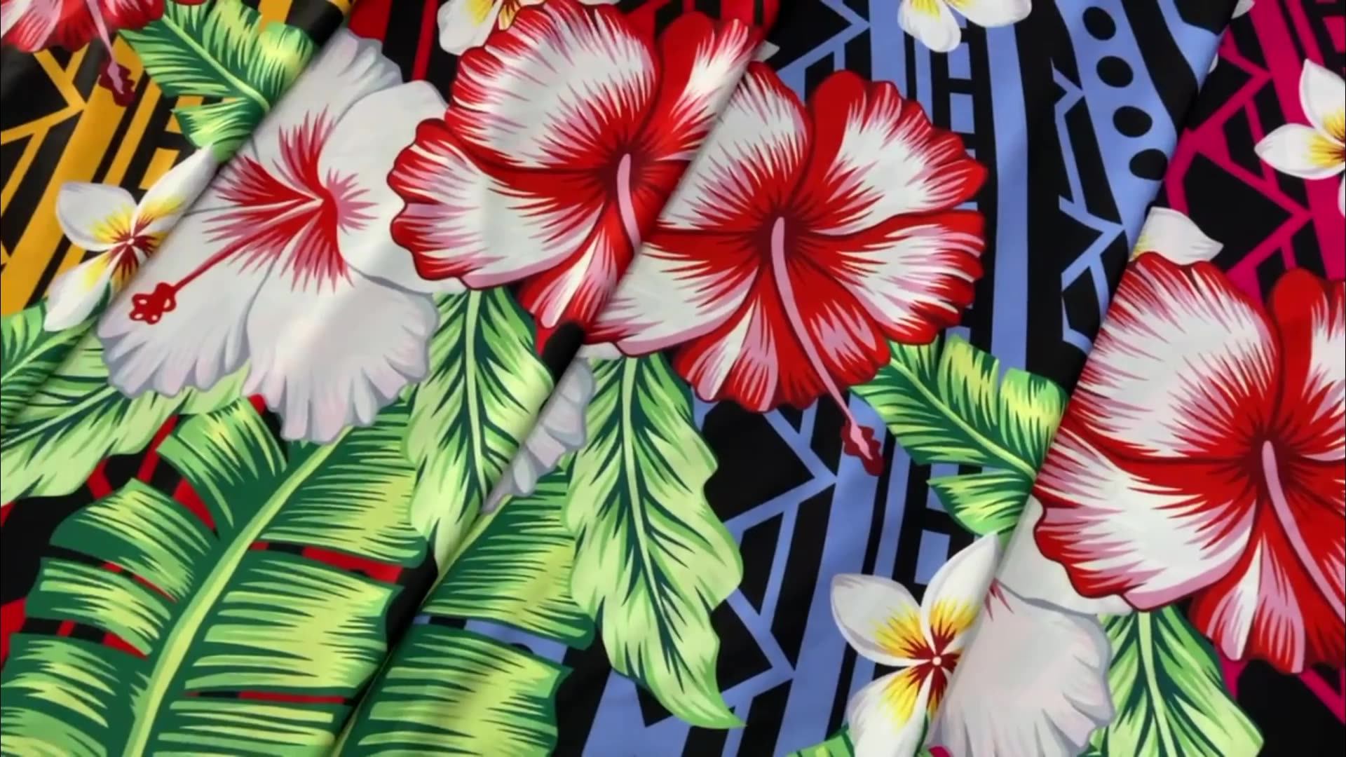 Tropical Ylang Ylang Floral Print Fabric For Dresses Skirts Oem