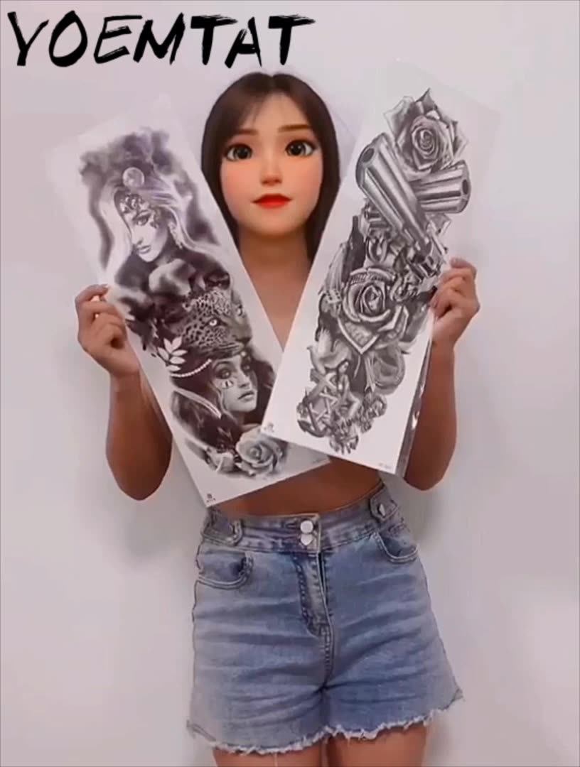 Oem Full Arm Sleeve Roses Patterns Temporary Tattoo Sticker Buy