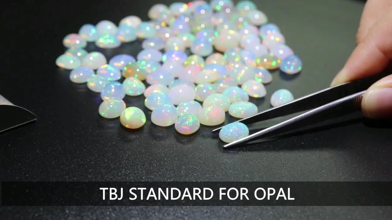 Женские и женские серьги с натуральным эфиопским опалом TBJ