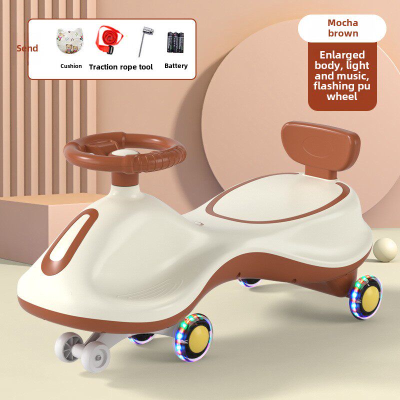 Каталки и педальные автомобили 1 - 3岁防侧翻翻新秋千滑梯儿童旋转车溜溜球车万向轮男女婴儿成人 Jifanpaul