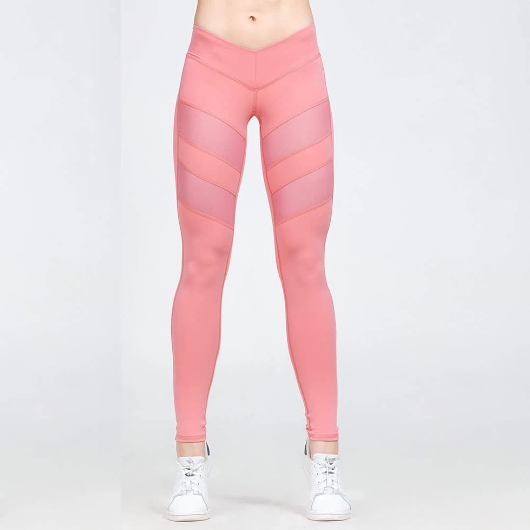 Sexy Mesh Gym Clothing High Waist Sports Leggings Custom Wholesale