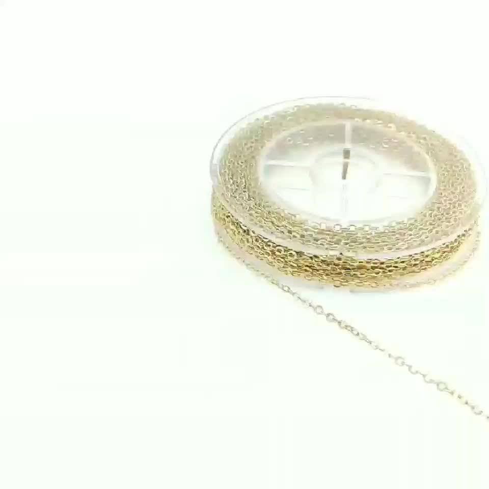 33 Ft Gold Plated Solid Brass Chain Roll Jewelry Chain For Jewelry