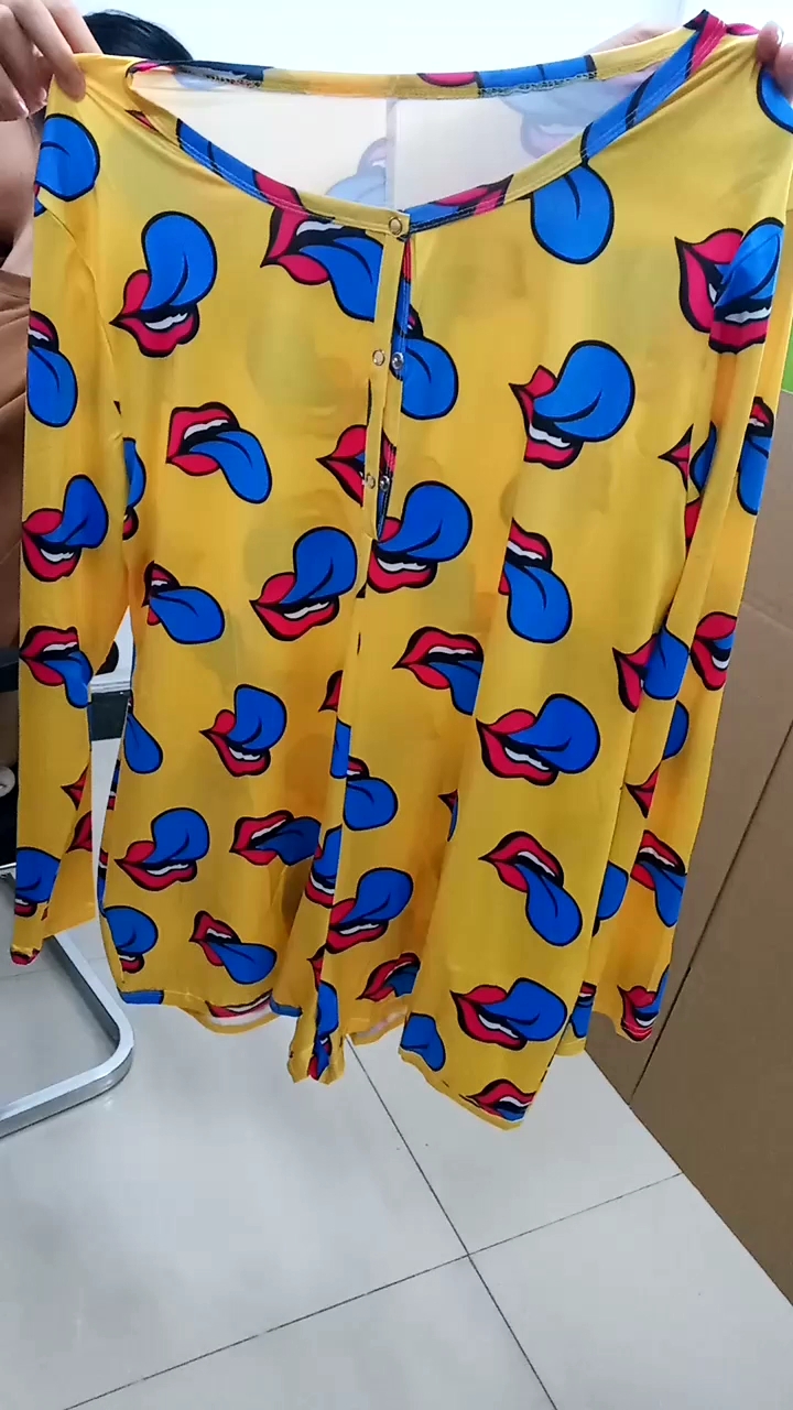 Casual Print Romper Button Women Plus Size Adult Onesie Pajamas 5xl Fat