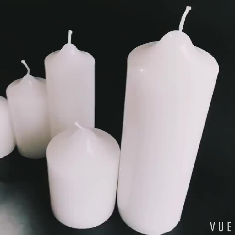 Giant Real Bee Wax White Taper Religious Baptism Church Pillar Candle