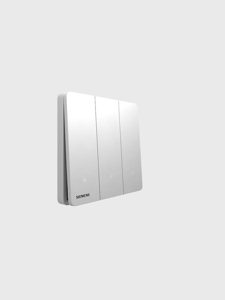 Siemens switch socket panel Ruizhi titanium silver border three open double cut 86 official flagship store