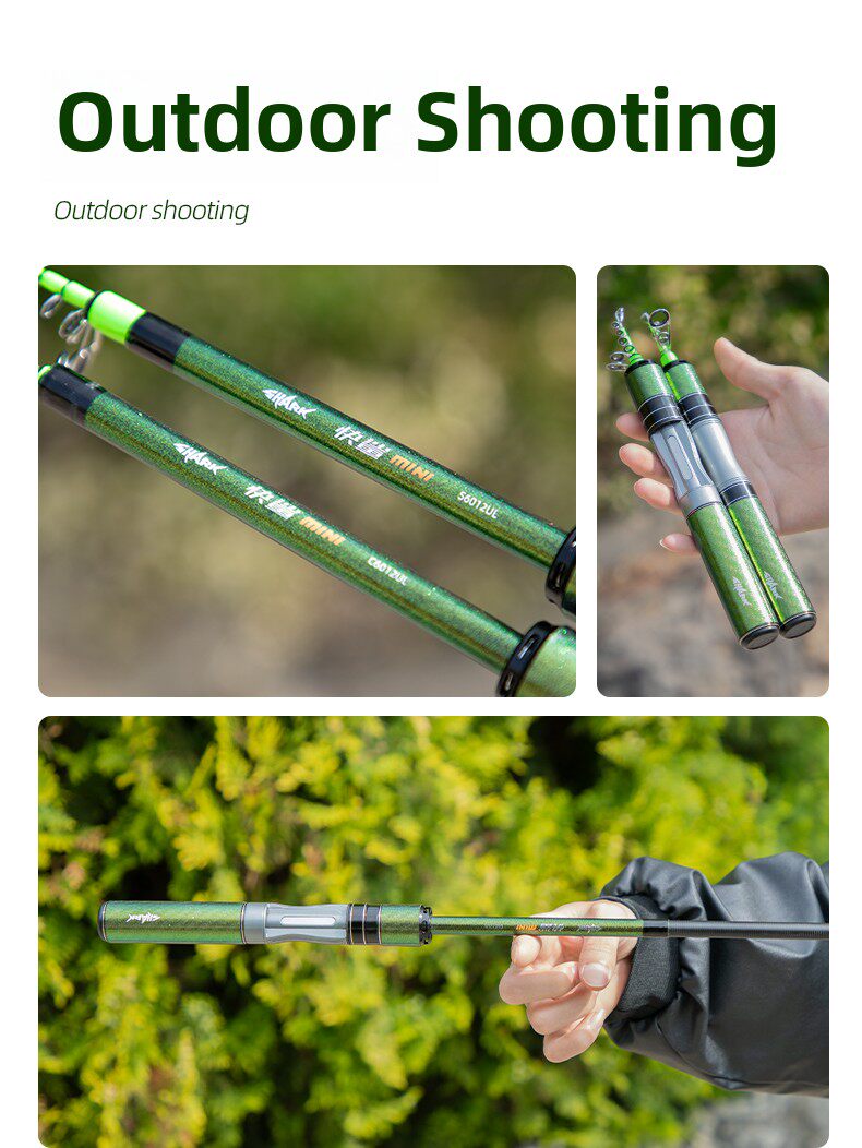 Дорожные суб -полюсный 钓鱼风扇超短迷你伸缩马嘴微lua杆全套快速鲨鱼迷你超软ul便携式杆集
