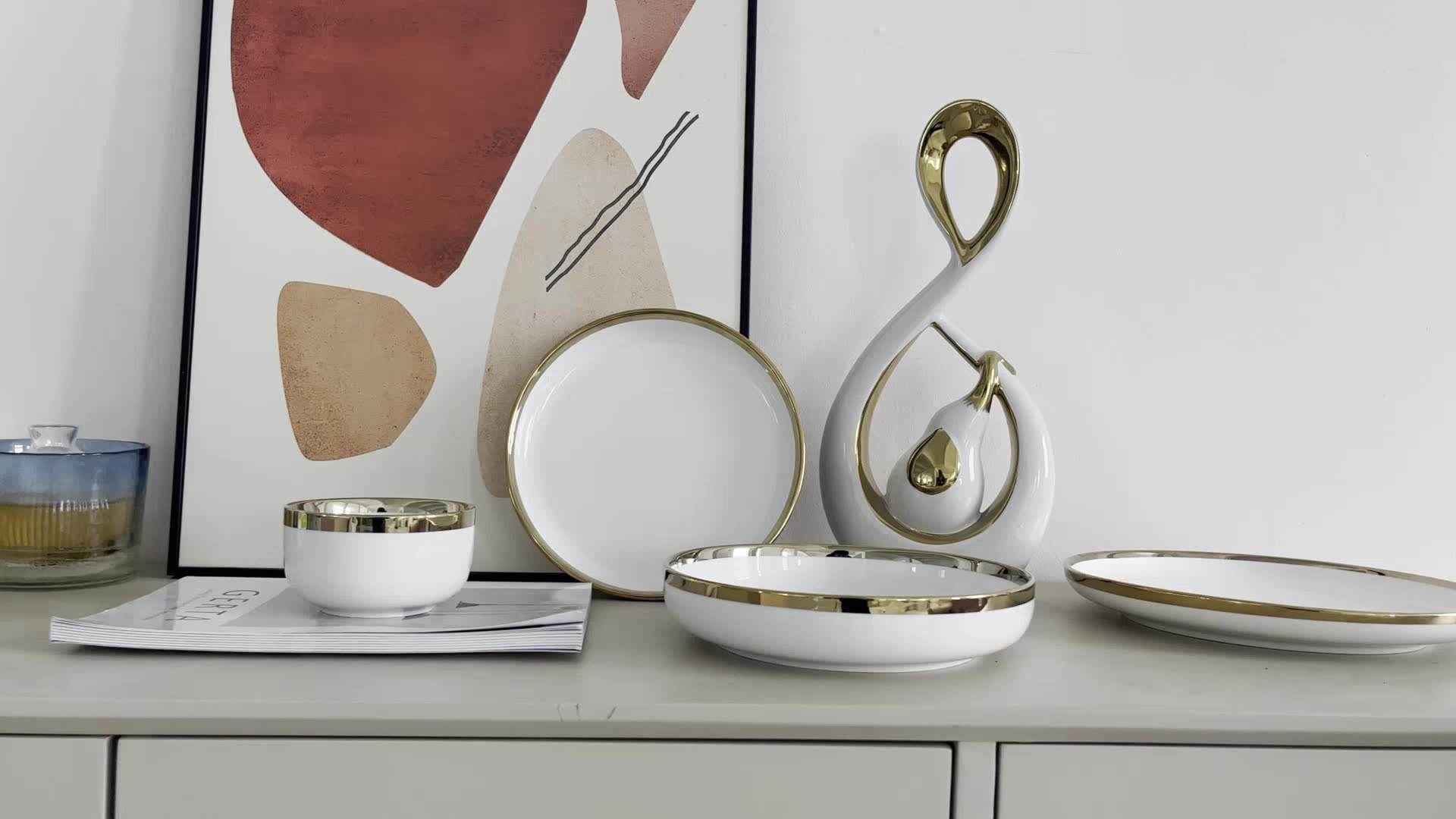 Luxury Ceramic Dinnerware Set 12 Pieces Dinner Sets Porcelain Tableware