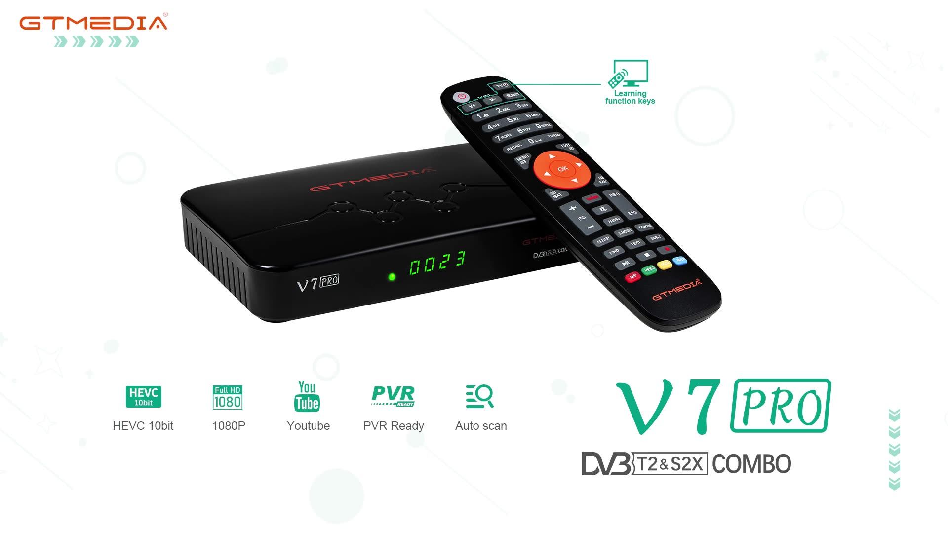 Decoder V7 Pro TNT Combo DVB-S/S2/S2X + DVB-T/T2 – Con WiFi E Lettore Schede Per Astra 19.2°E