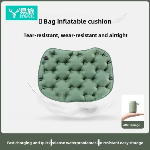 Easy Travel Inflatable Cushion Outdoor Portable Folding Moisture-Proof Cushion Travel Camping Hiking Concert Seat Cushion Butt Cushion