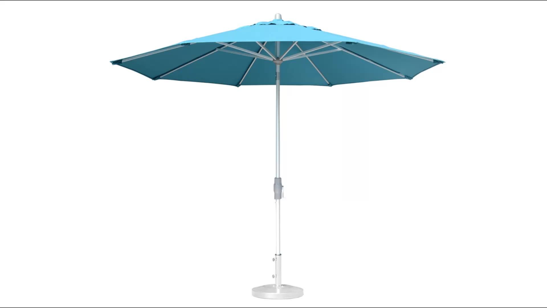 3m Luxury Patio Umbrella With Crank And Button Tilt Umbrellas Parasol
