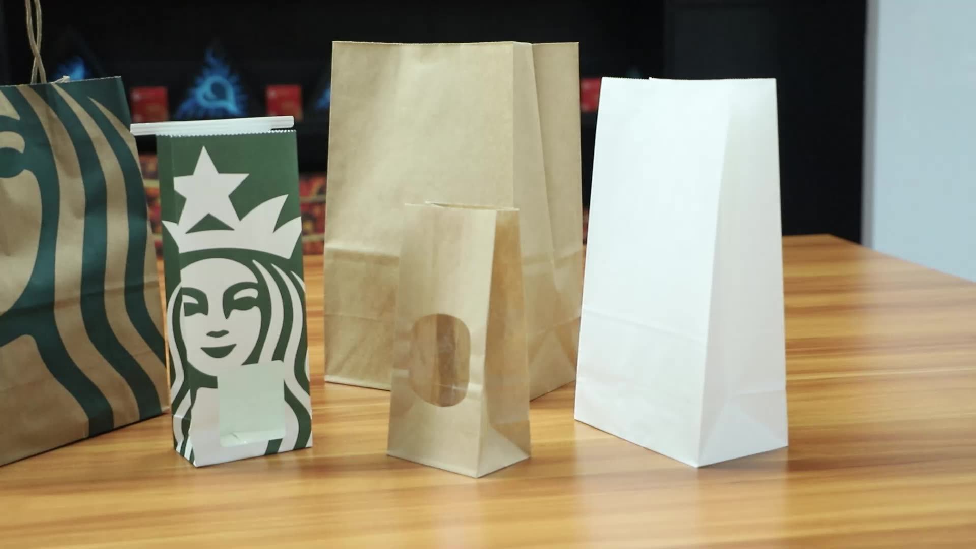 Wholesale Kraft Food Paper Bag Grocery Sandwich Takeaway Fast Food