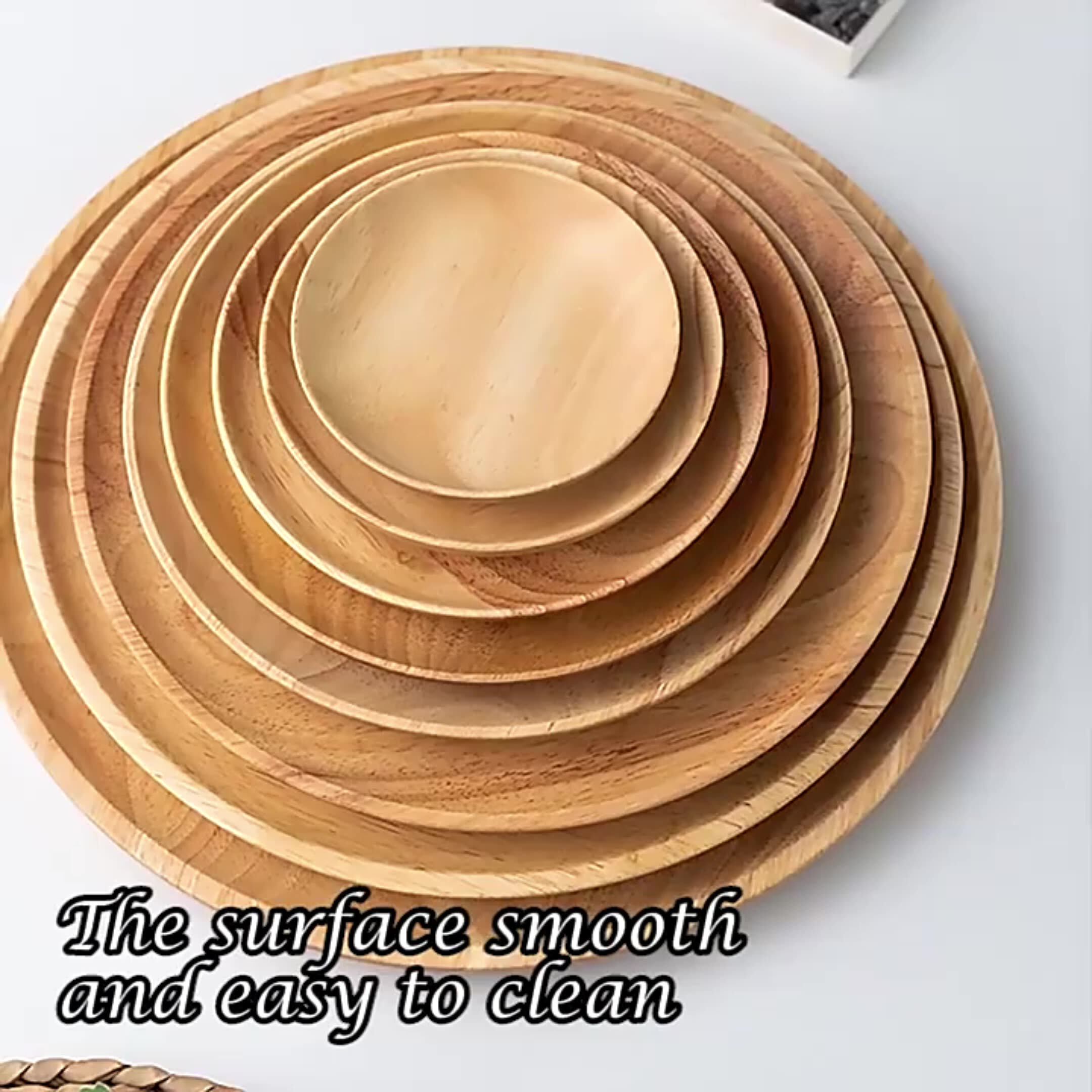 Decor Designer Wooden Desserts Display Tray Bandejas De Madera Round