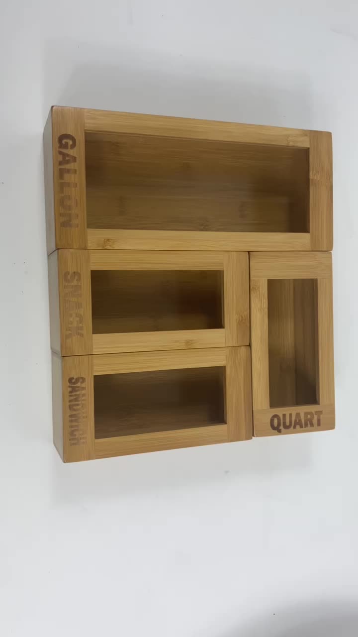 Bamboo Ziplock Bag Organizer For Drawer Bamboo Food Storage Bag